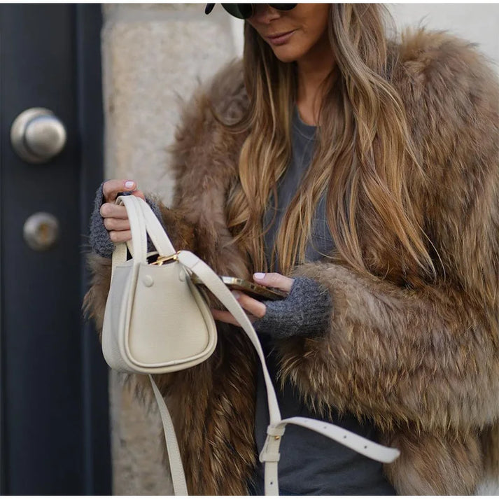 Women's brown textured jacket with long sleeves and open front