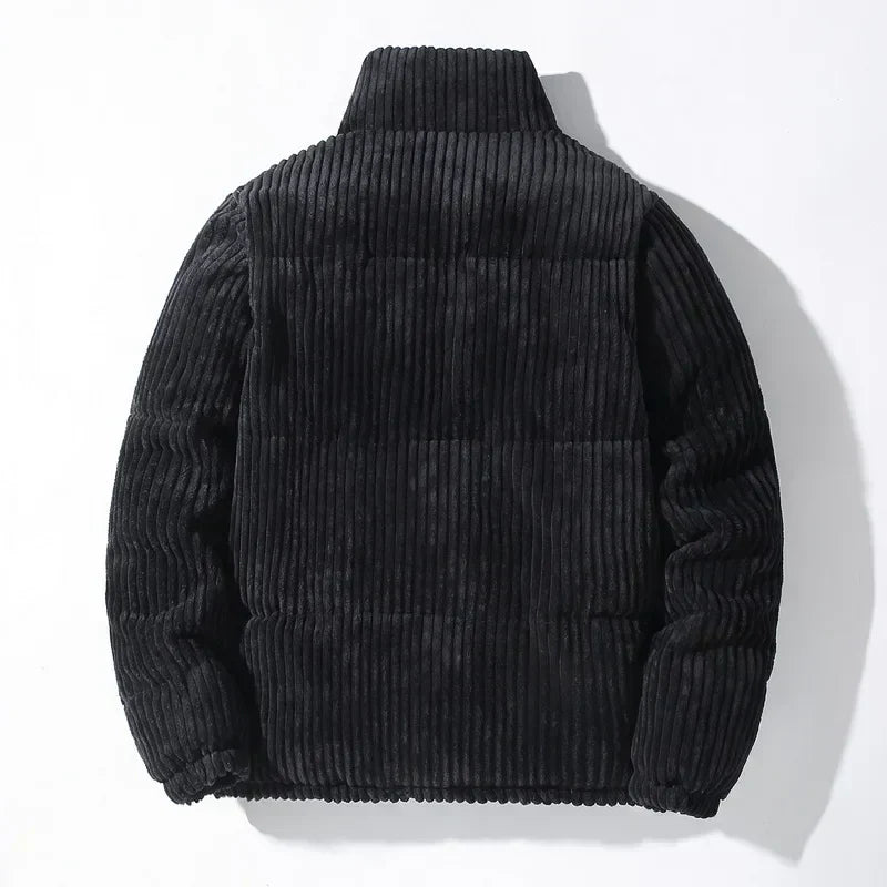 Men's Corduroy Puffer Jacket Stand Collar