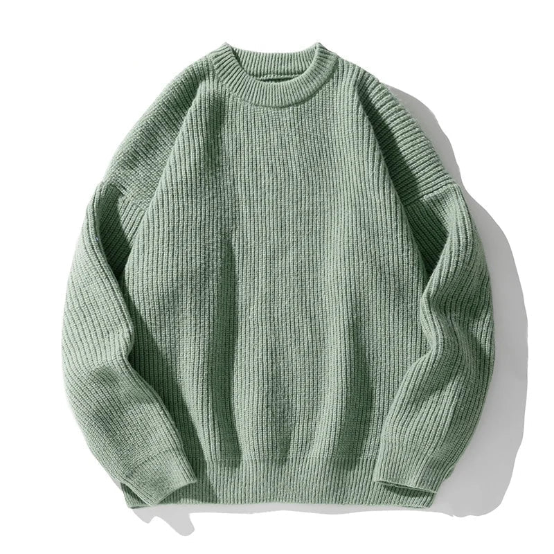 Unisex ribbed crew neck jumper with long sleeves