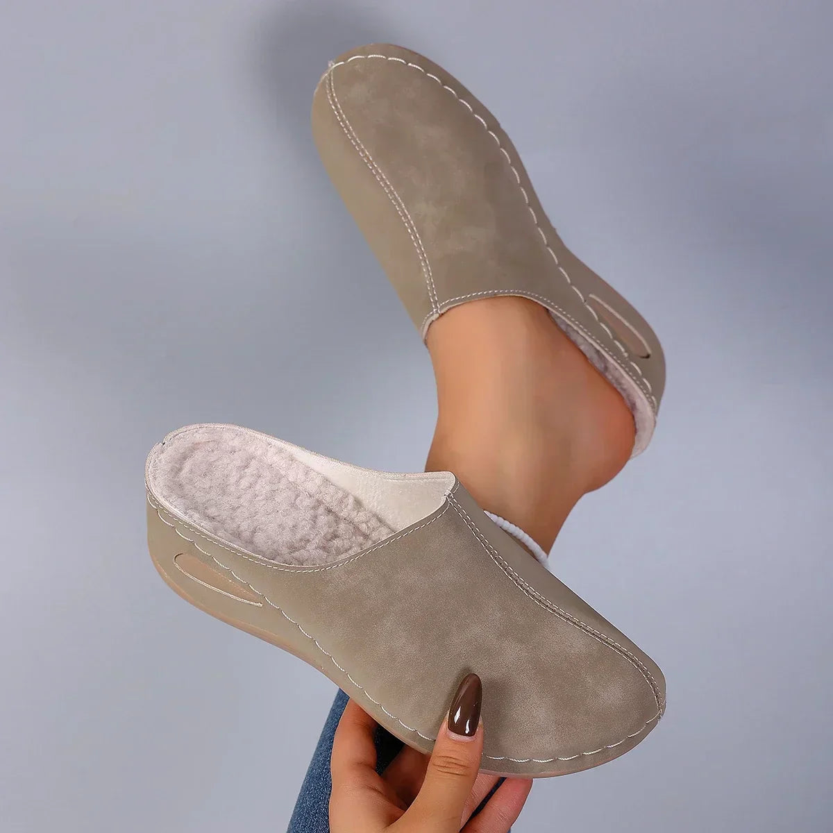 Women’s Lined Mule Slippers | Comfort Slip-On