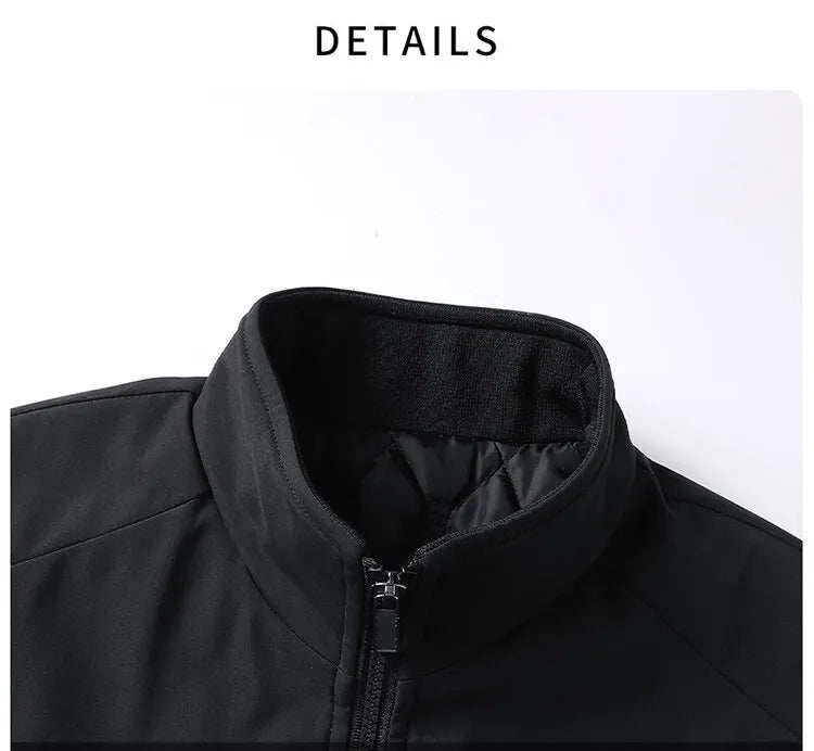 Men's Quilted-Lined Jacket Stand Collar Full-Zip - Navy