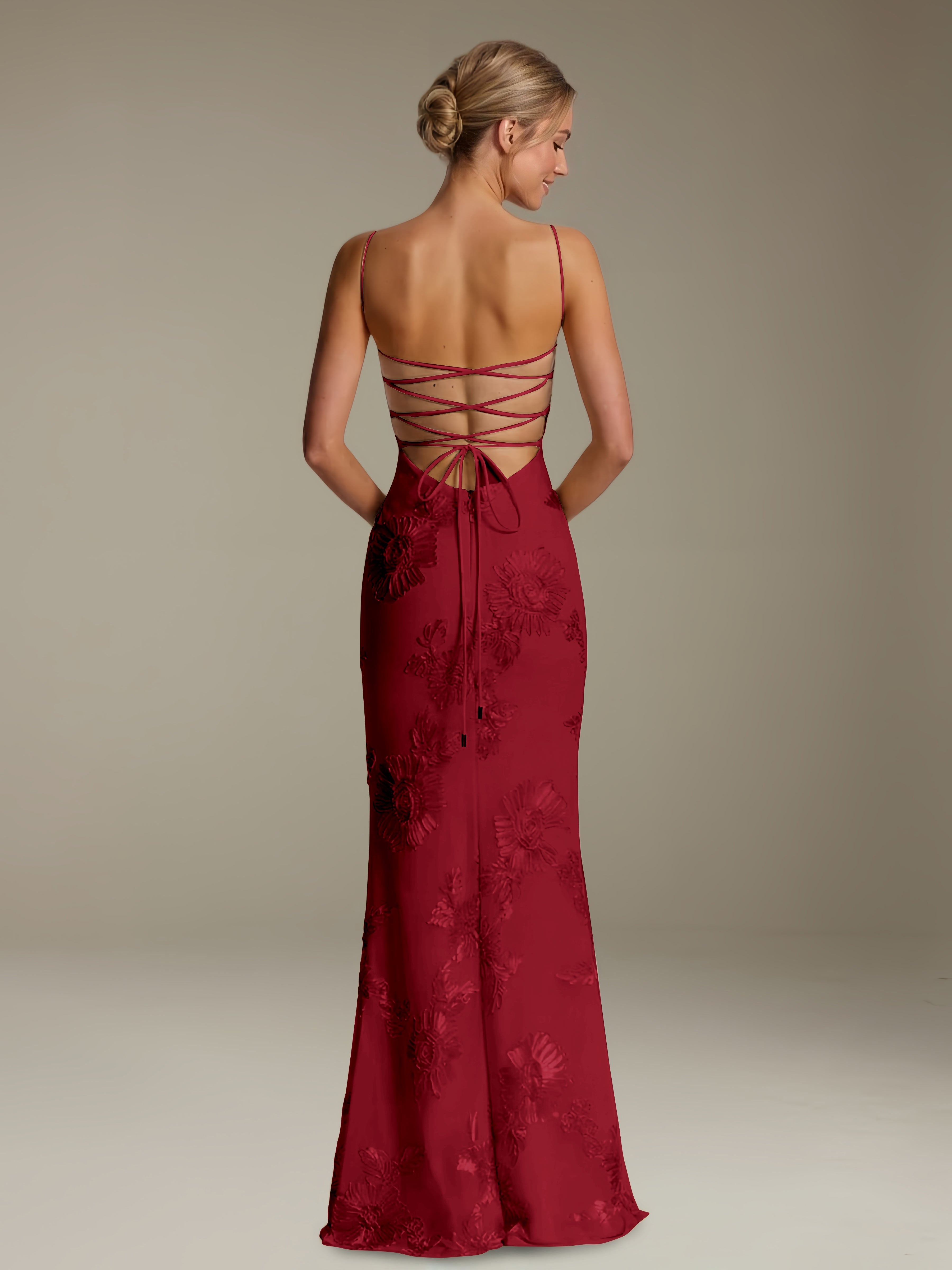 Women’s Floral Column Maxi Dress | Sweetheart Neckline & Open Back Gown