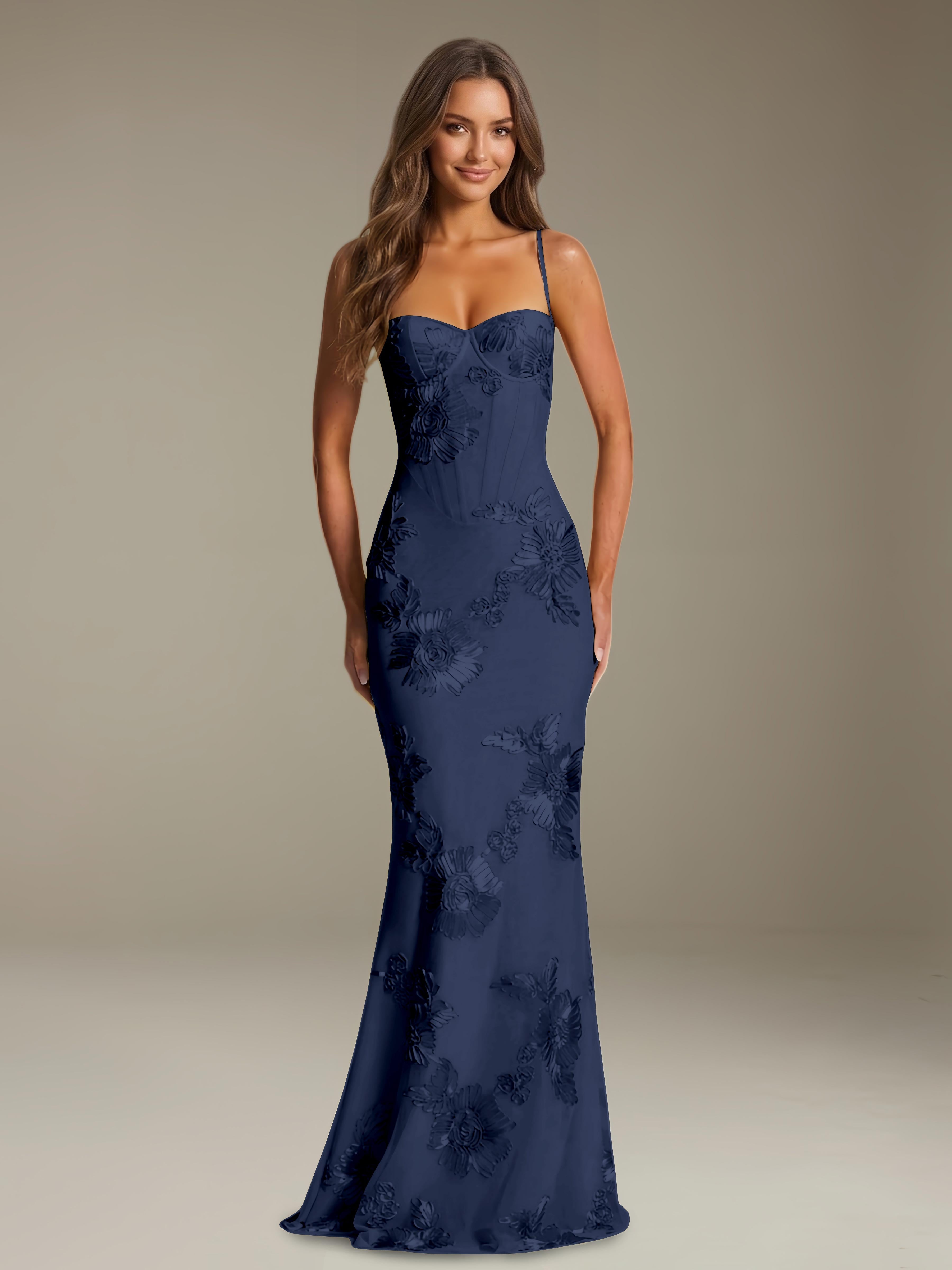 Women’s Floral Column Maxi Dress | Sweetheart Neckline & Open Back Gown