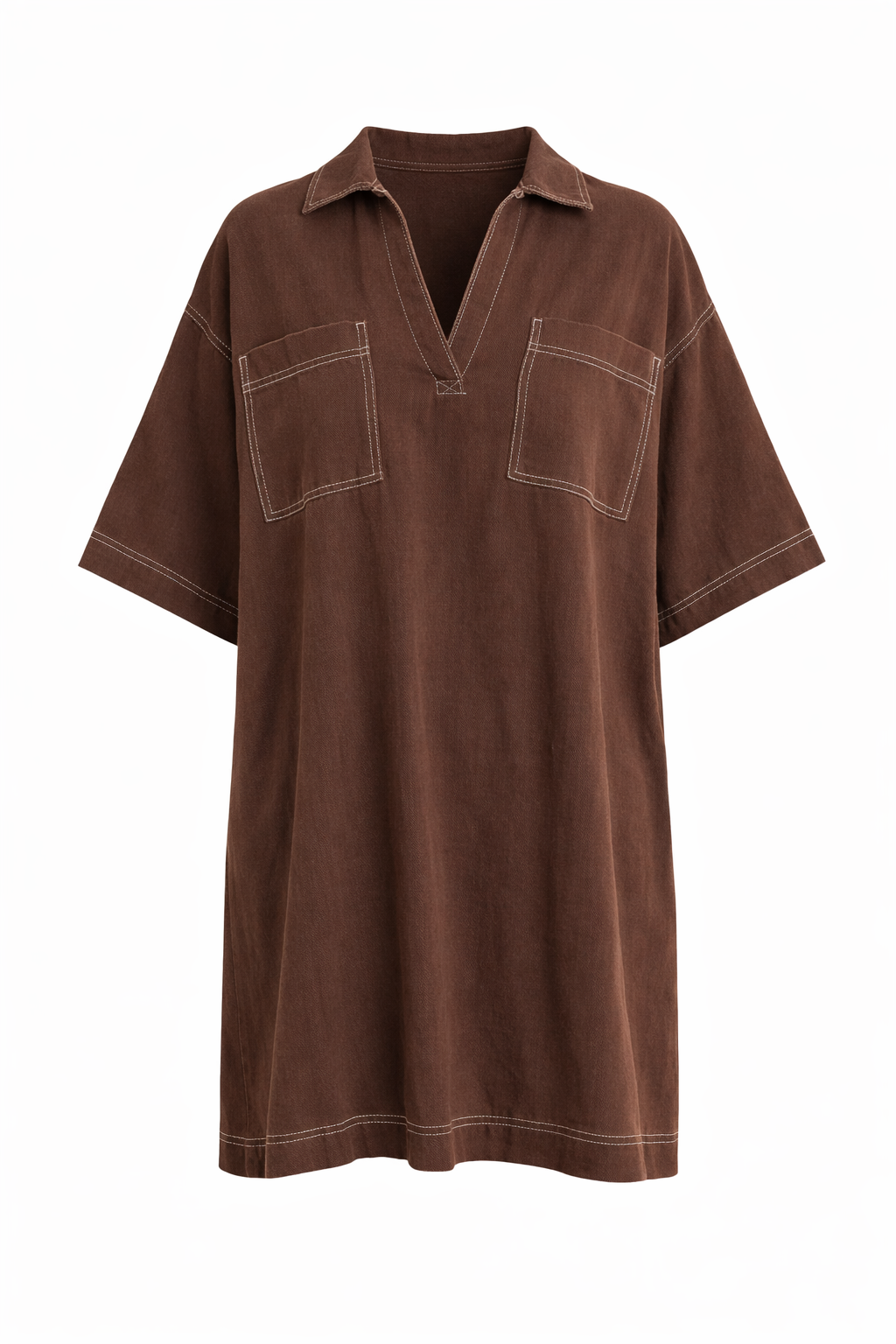 Women's Denim Dress Chocolate Relaxed Fit