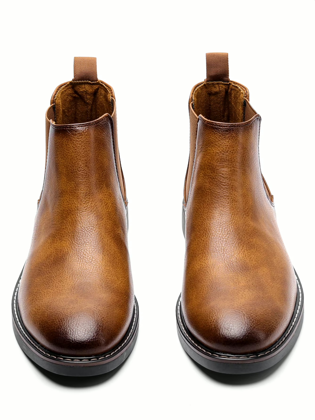 Men's Chelsea boots with elastic side gussets and rear pull tabs