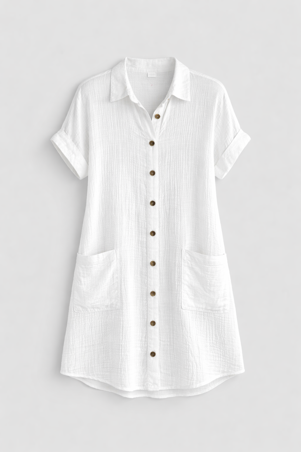 Women’s Button Shirt Dress | Soft White