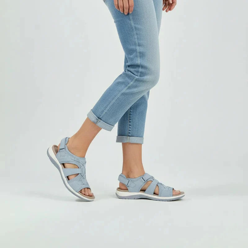Women's Sandals Adjustable Strap Open Toe - Blue