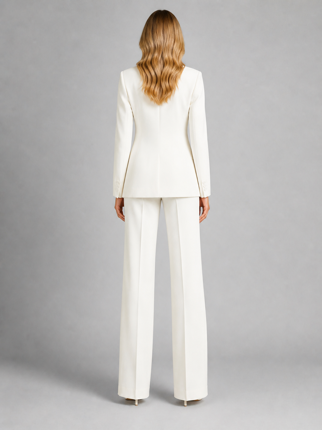 Women's tailored blazer and wide-leg trouser suit set
