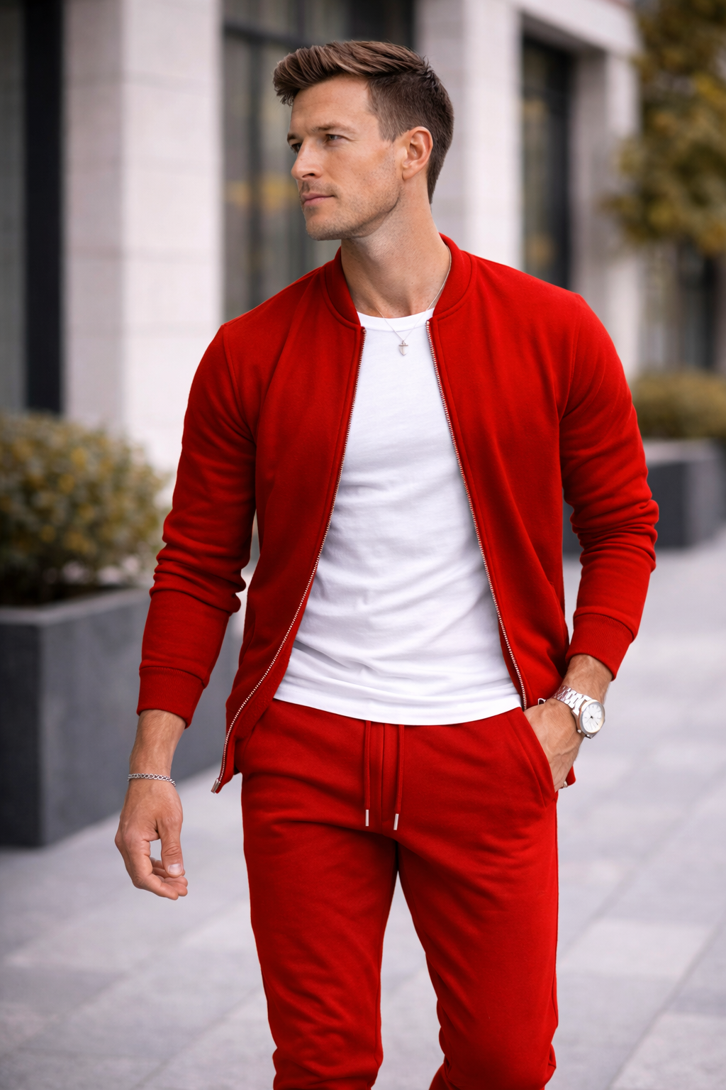 Men's Zip Athleisure Tracksuit Set