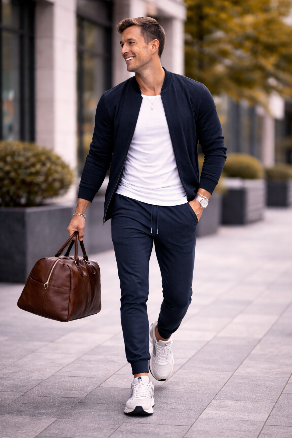 Men's Zip Athleisure Tracksuit Set