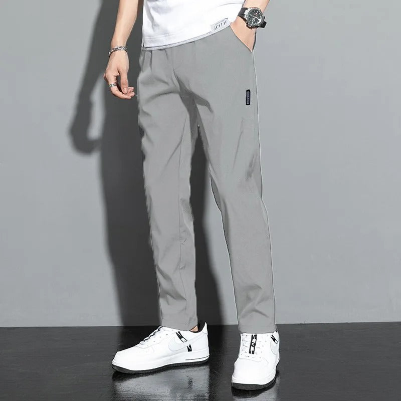 Men's Joggers Straight Leg Elasticated Waist - Light Grey