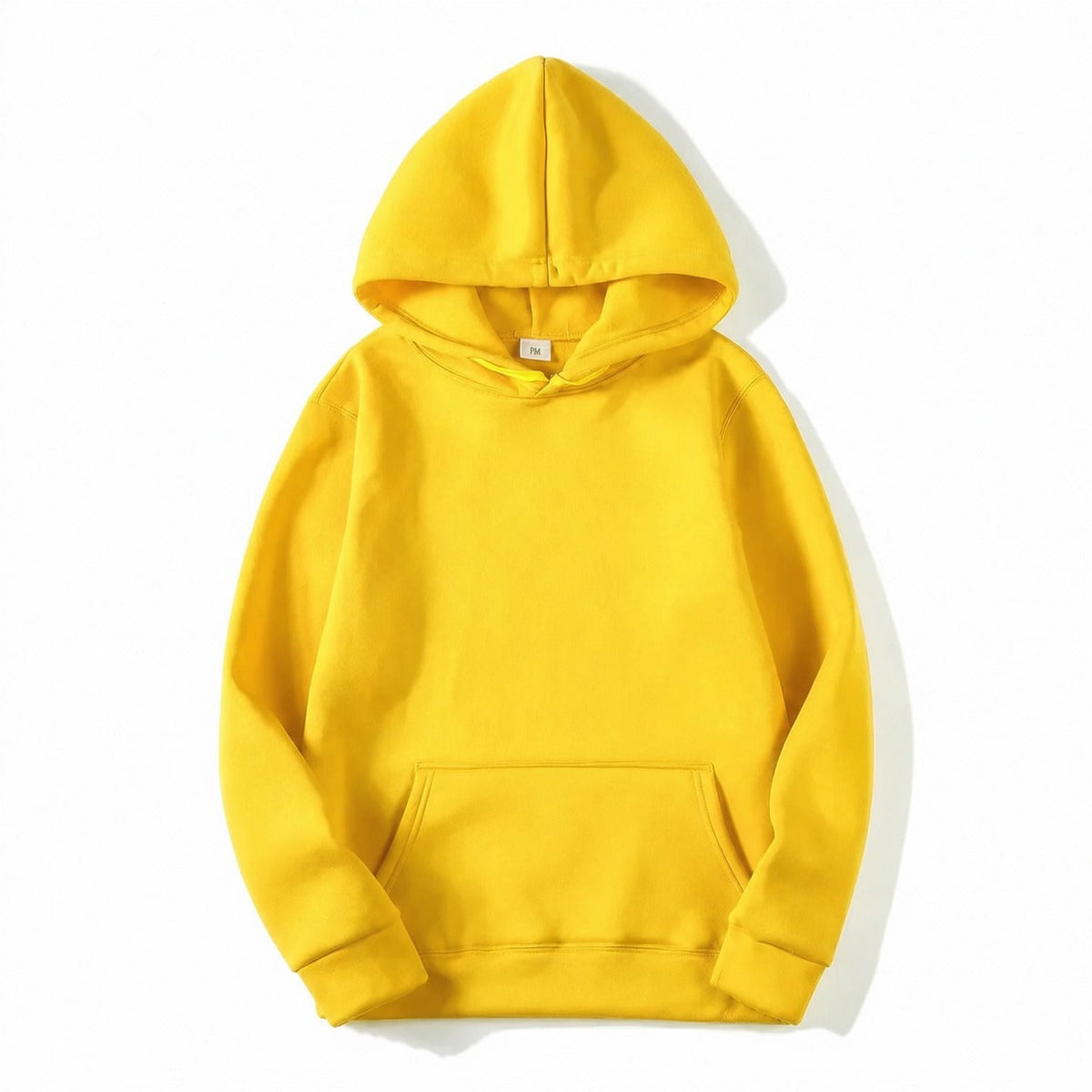 Men's plain pullover hoodie with hood, long sleeves and kangaroo pocket