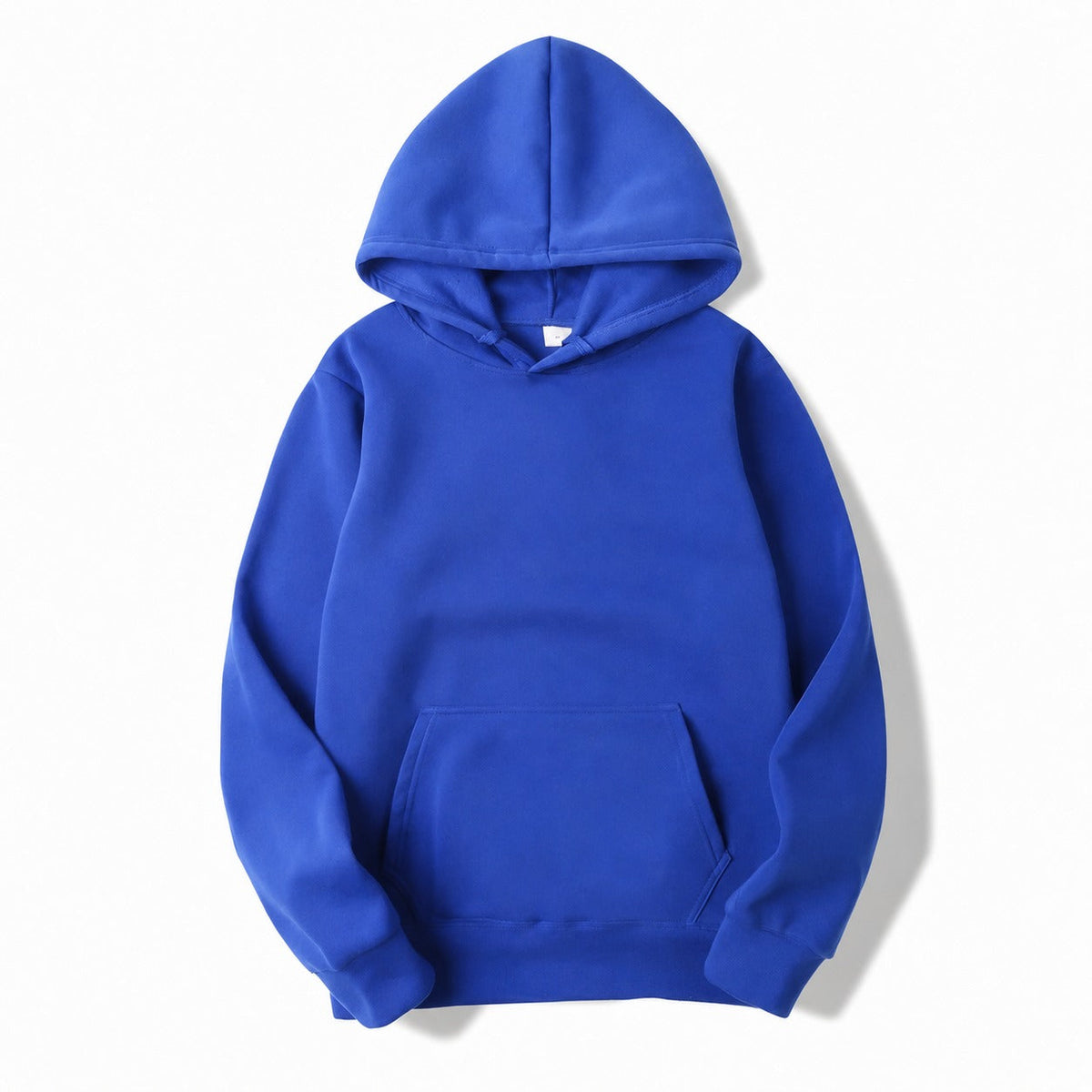 Men's plain pullover hoodie with hood, long sleeves and kangaroo pocket