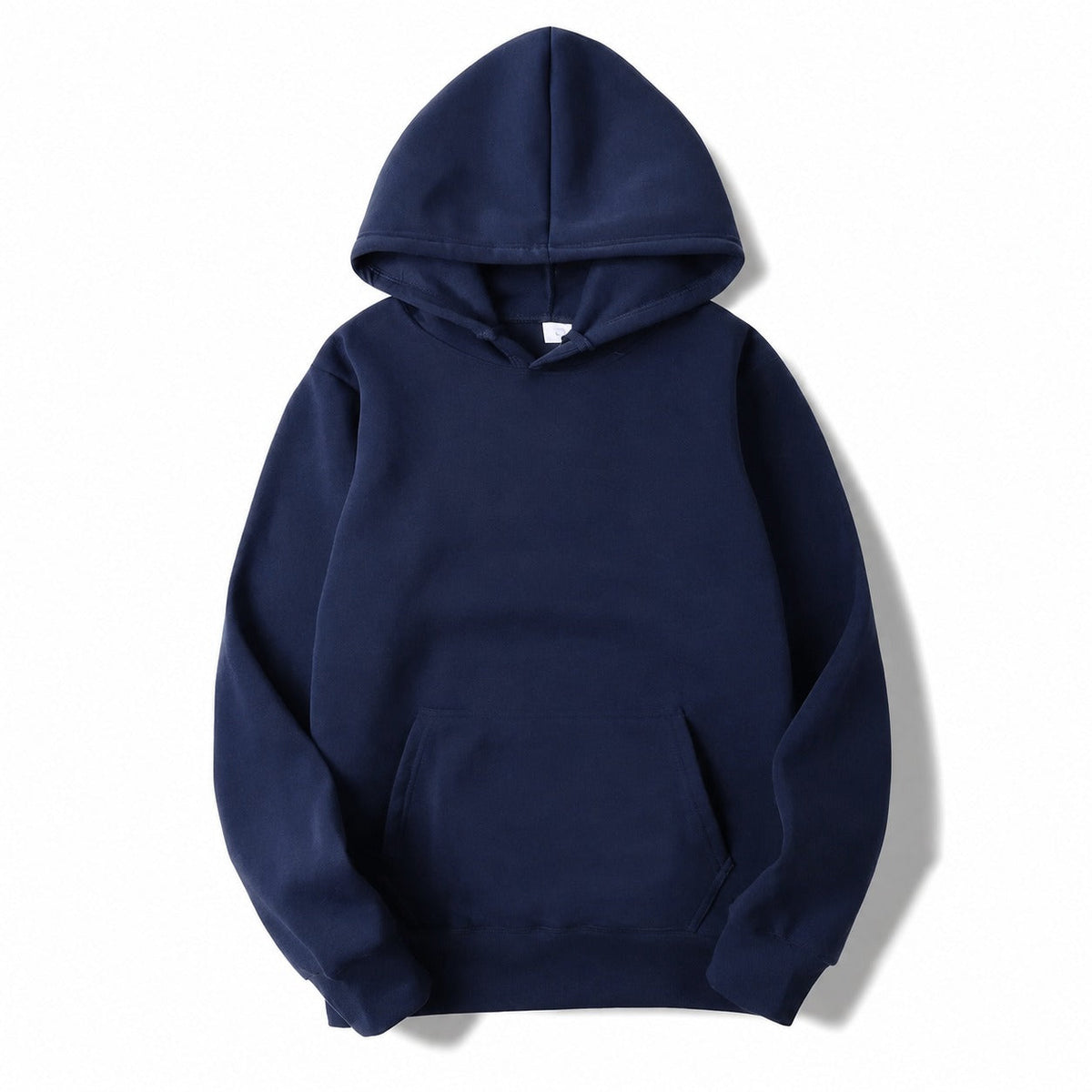 Men's plain pullover hoodie with hood, long sleeves and kangaroo pocket