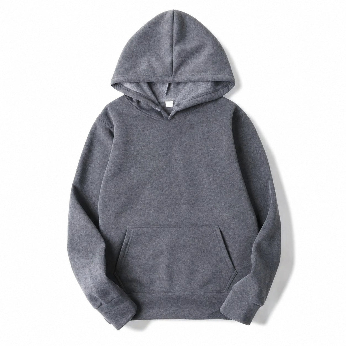 Men's plain pullover hoodie with hood, long sleeves and kangaroo pocket