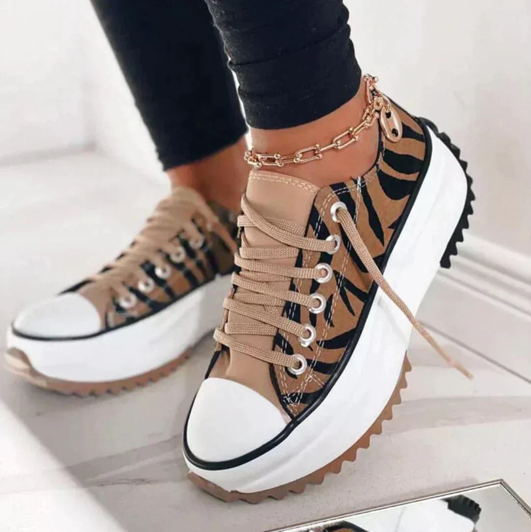 Women’s Beige Casual Platform Trainers
