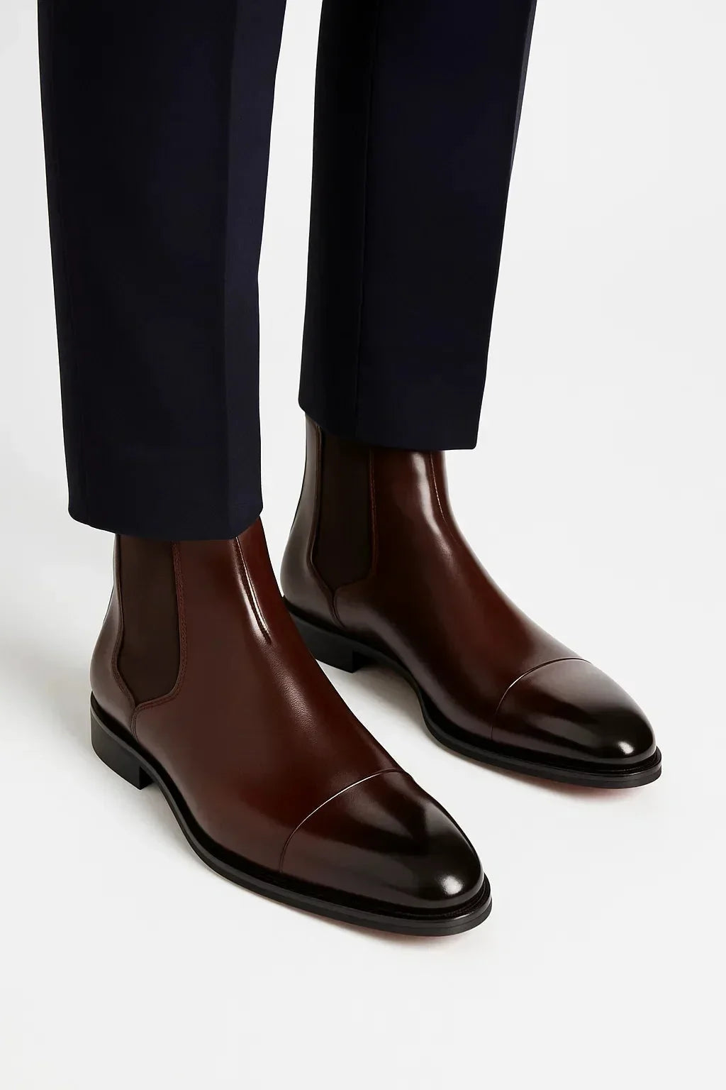 Chelsea boots with elastic side panels and low heels