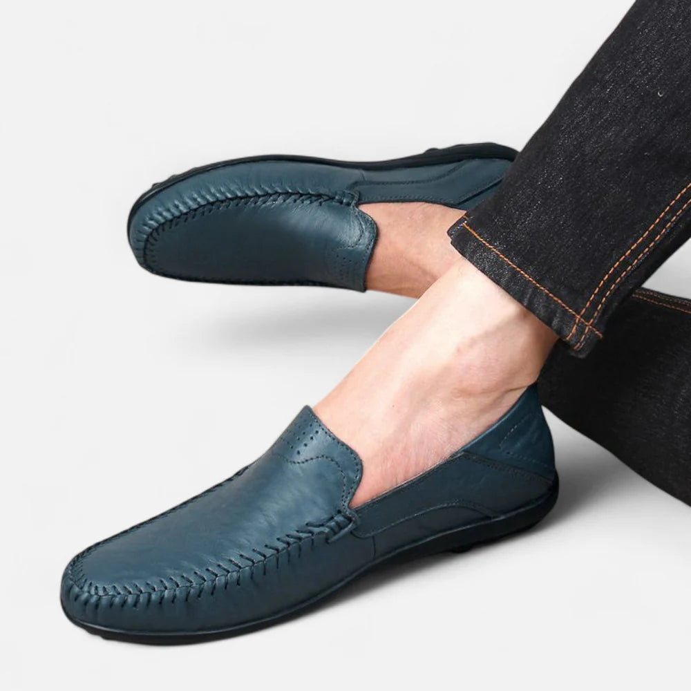 Men’s Vegan Leather Slip-On Loafers | Venthia – Casual Driving Shoes