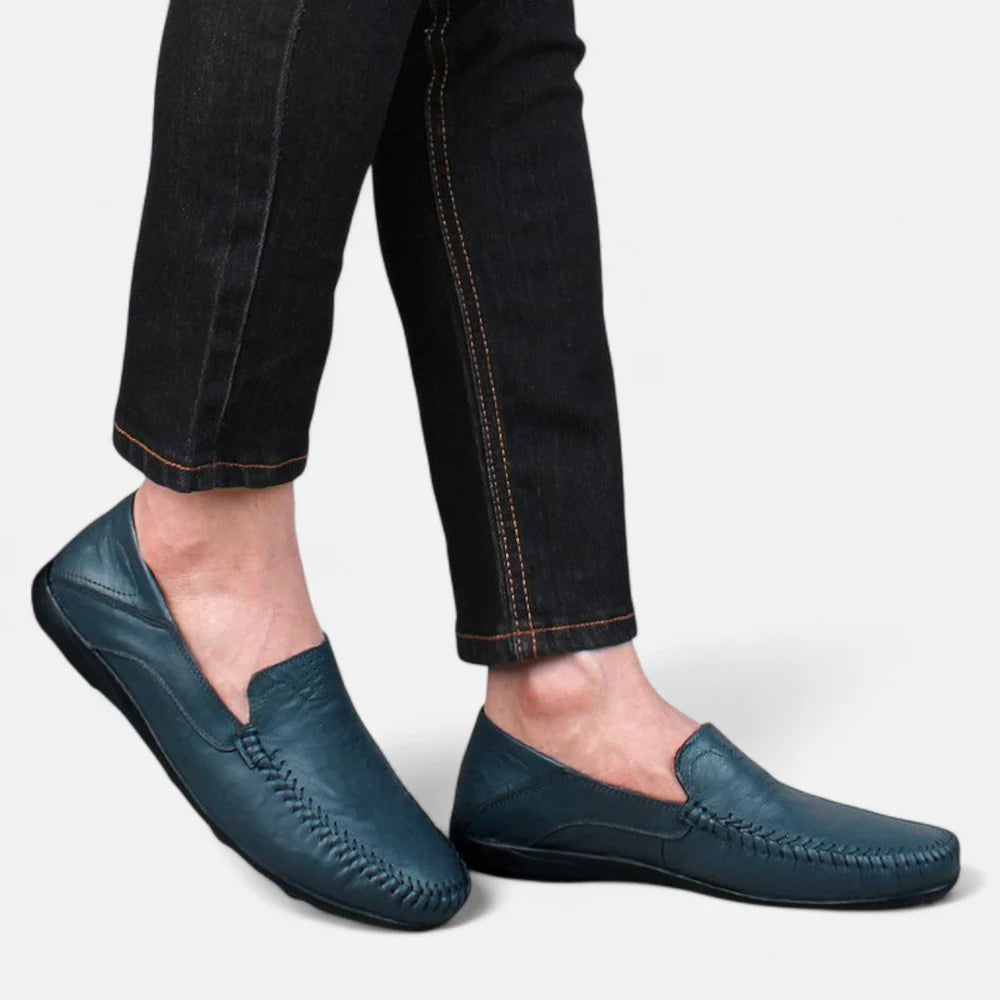 Men’s Vegan Leather Slip-On Loafers | Venthia – Casual Driving Shoes