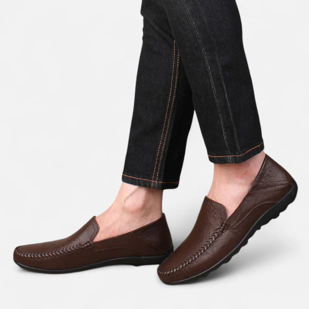 Men’s Vegan Leather Slip-On Loafers | Venthia – Casual Driving Shoes