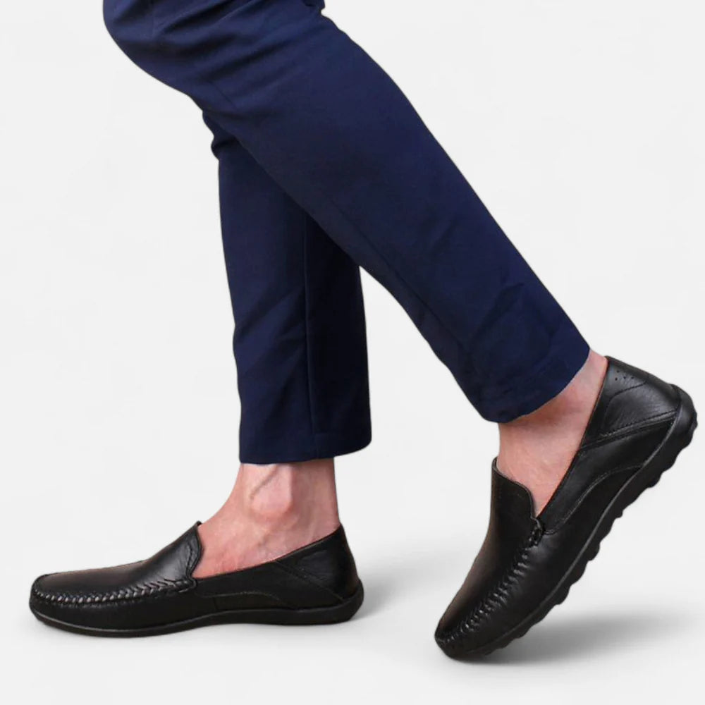 Men’s Vegan Leather Slip-On Loafers | Venthia – Casual Driving Shoes