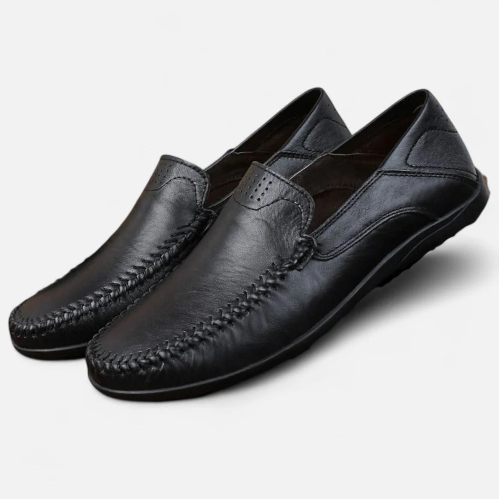 Men’s Vegan Leather Slip-On Loafers | Venthia – Casual Driving Shoes