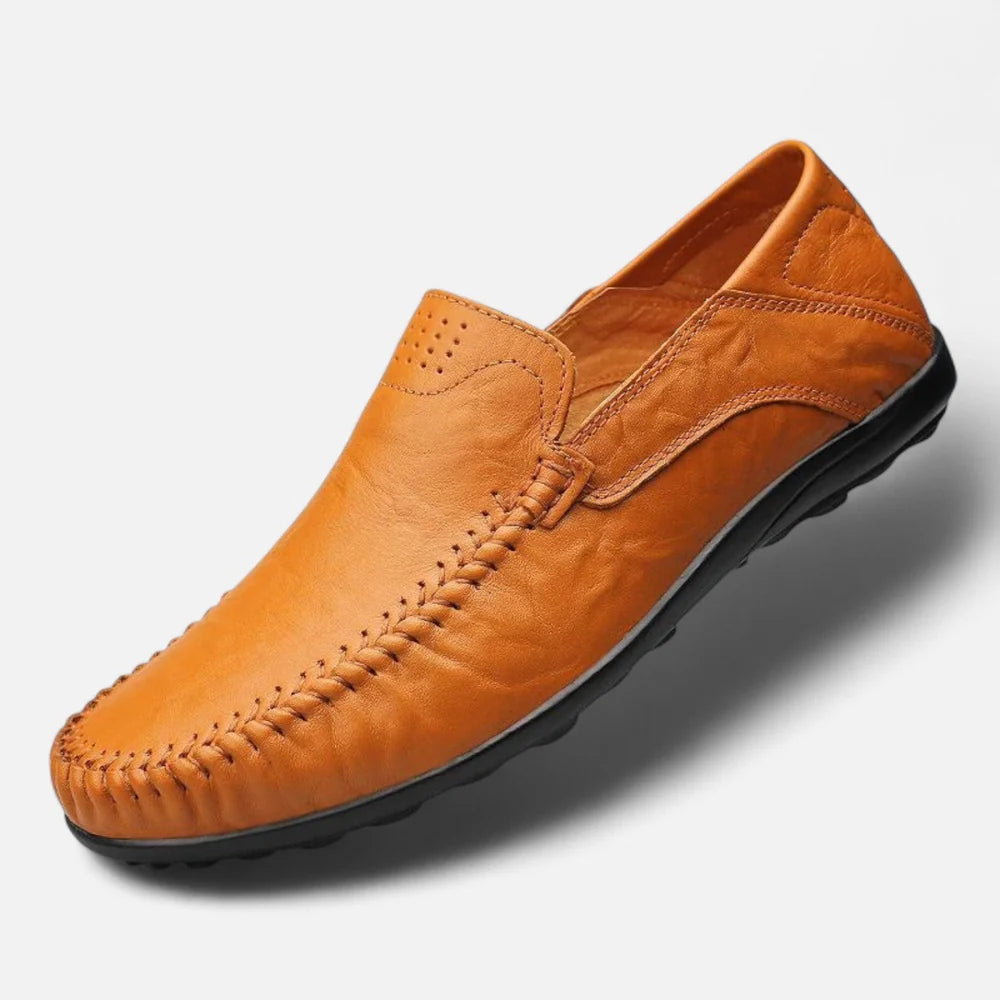 Men’s Vegan Leather Slip-On Loafers | Venthia – Casual Driving Shoes