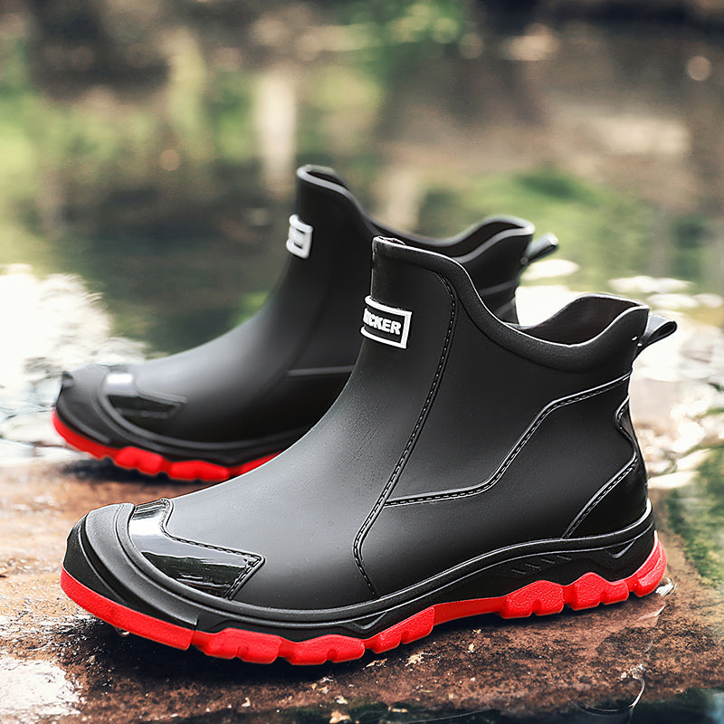 Men's Wellington Boots Slip-On Ankle Rubber