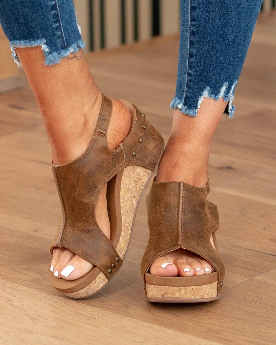 Women’s Cushioned Footbed Open-toe Wedge Sandals