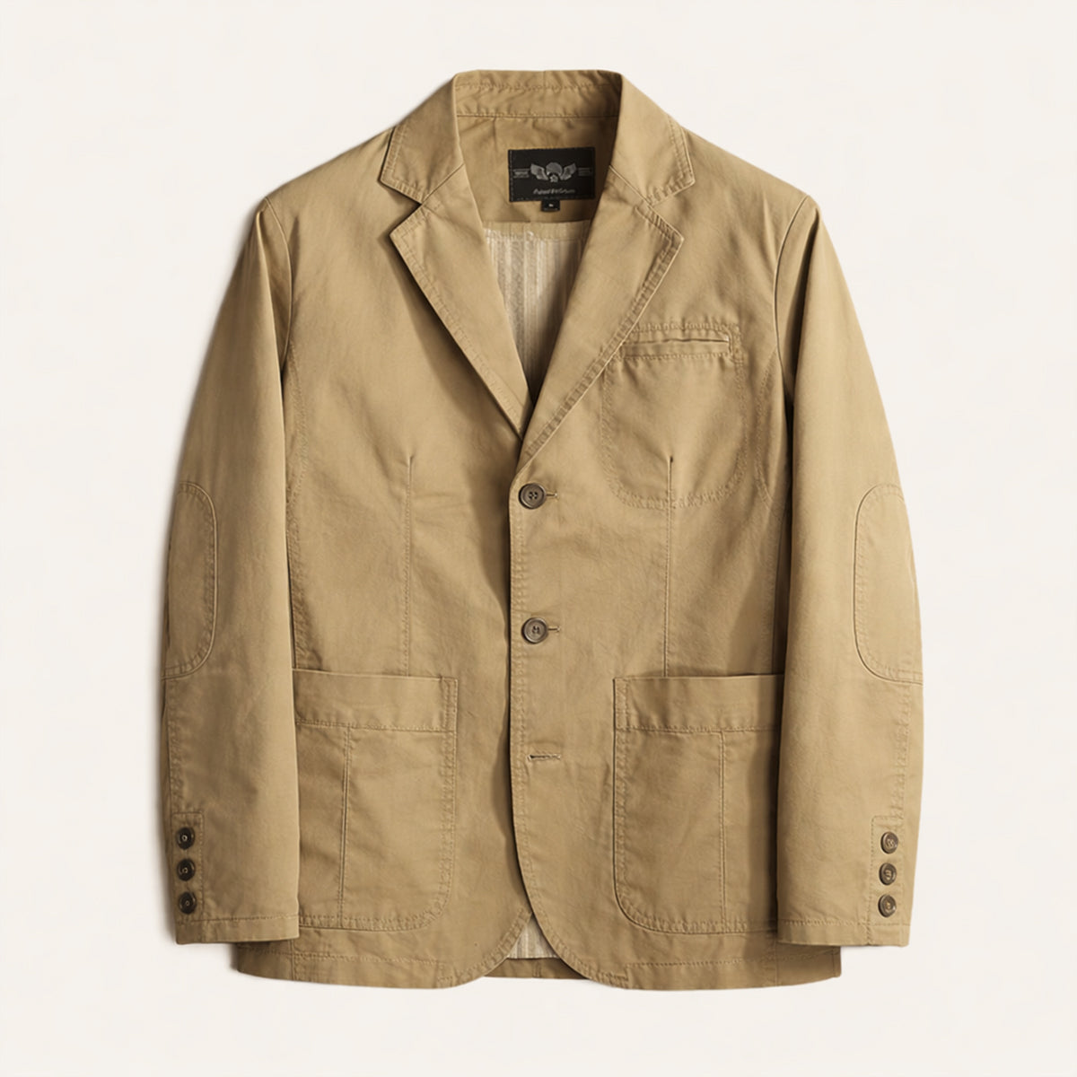 Men's lightweight blazer with notched lapels, button front and patch pockets