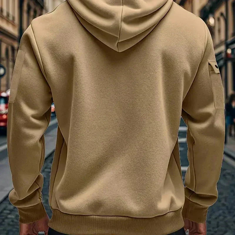 Men's Hoodie Half-Zip Cargo Pocket Fleece