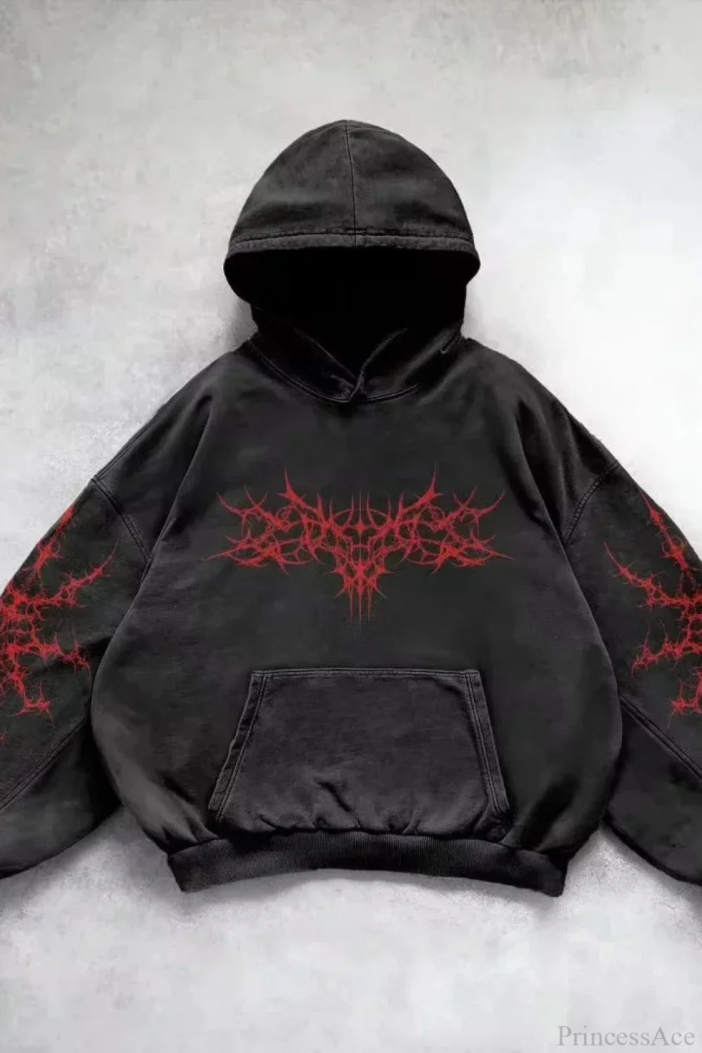 Graphic zip-up hoodie with hood, long sleeves and front pockets