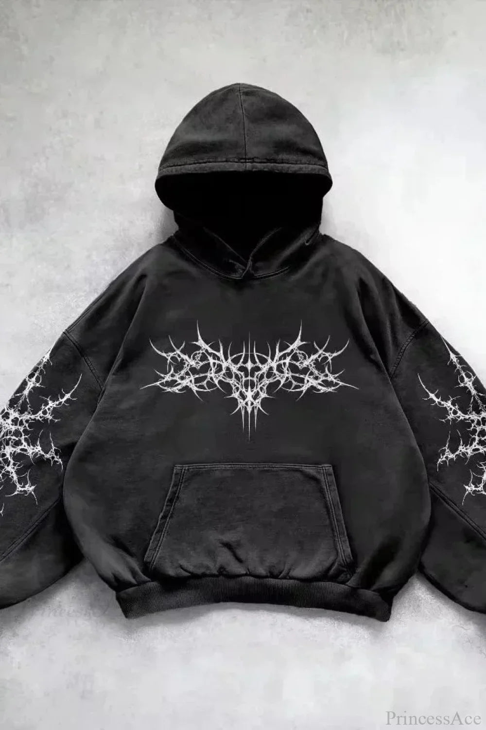 Graphic zip-up hoodie with hood, long sleeves and front pockets