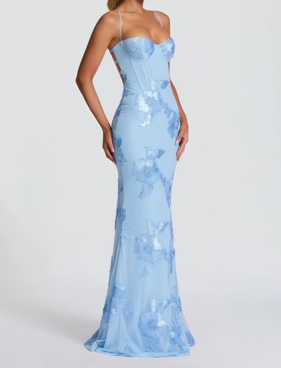 Women's Elegant mermaid-style gown | Lace-Up Back Evening Dress