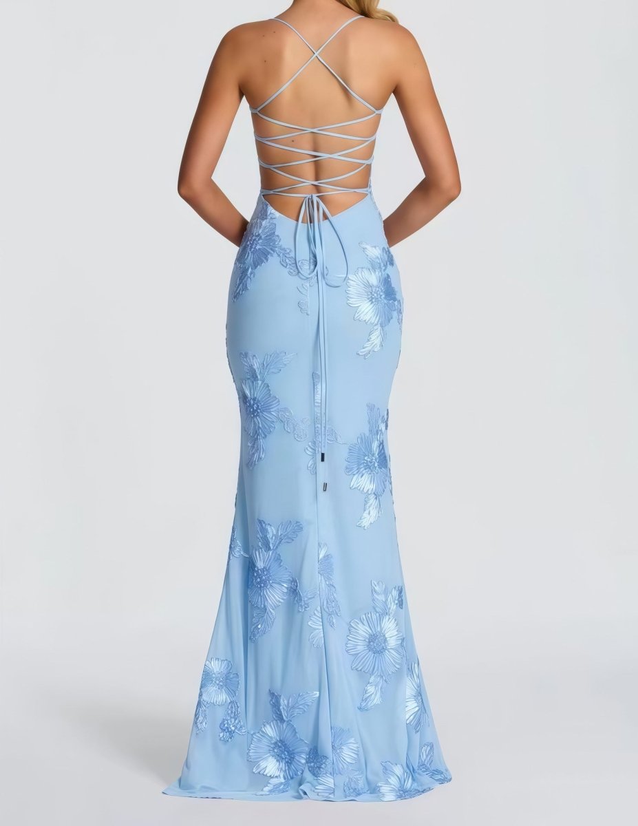 Women's Elegant mermaid-style gown | Lace-Up Back Evening Dress