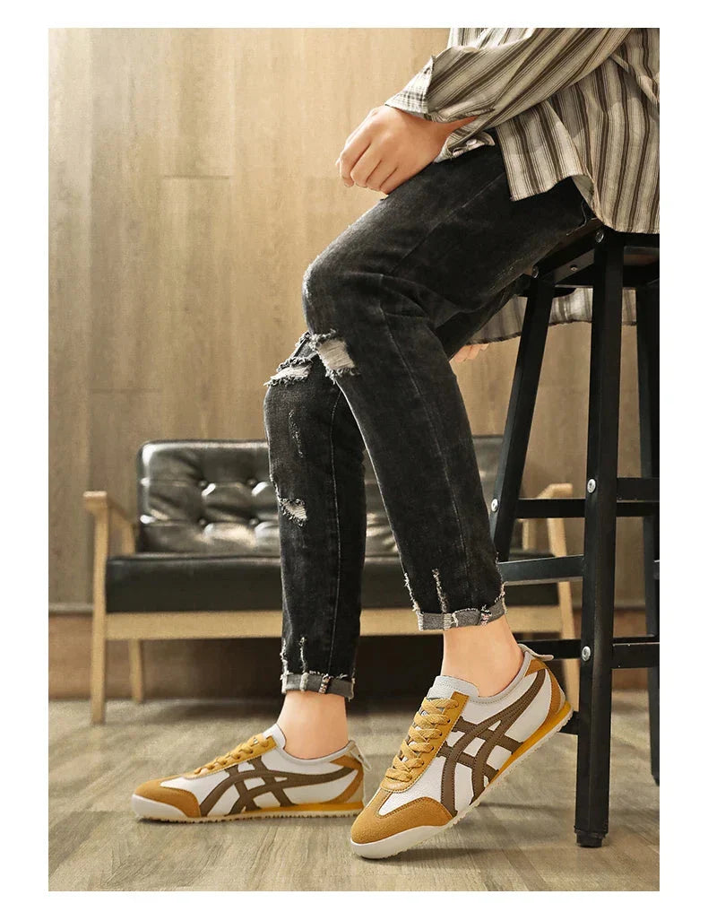 Men's Trainers Retro Suede Low-Profile Lace-Up - Yellow