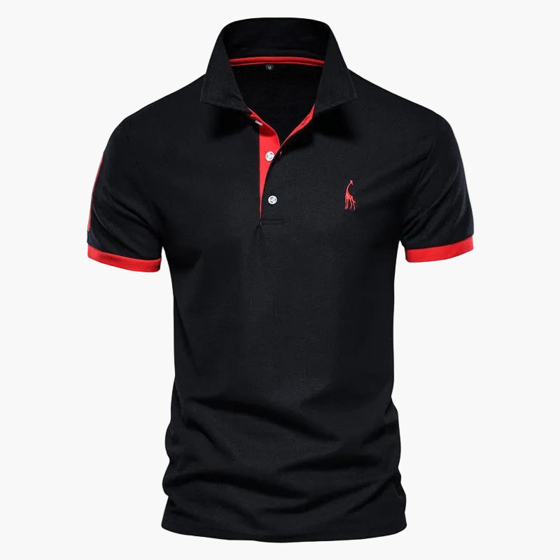 Men's modern fit polo shirt with contrast collar and sleeve trims