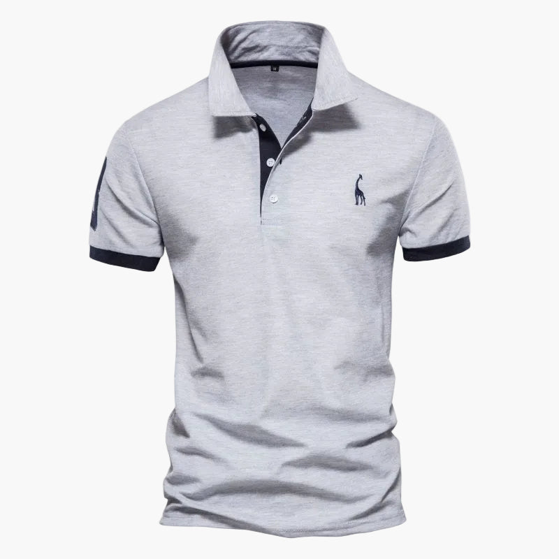 Men's modern fit polo shirt with contrast collar and sleeve trims