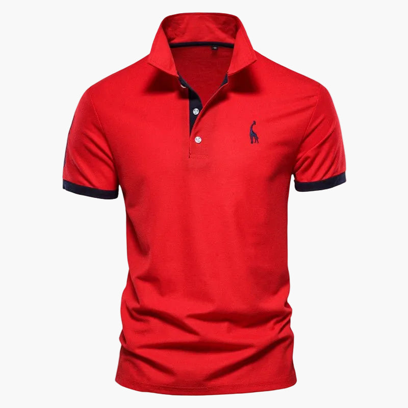 Men's modern fit polo shirt with contrast collar and sleeve trims