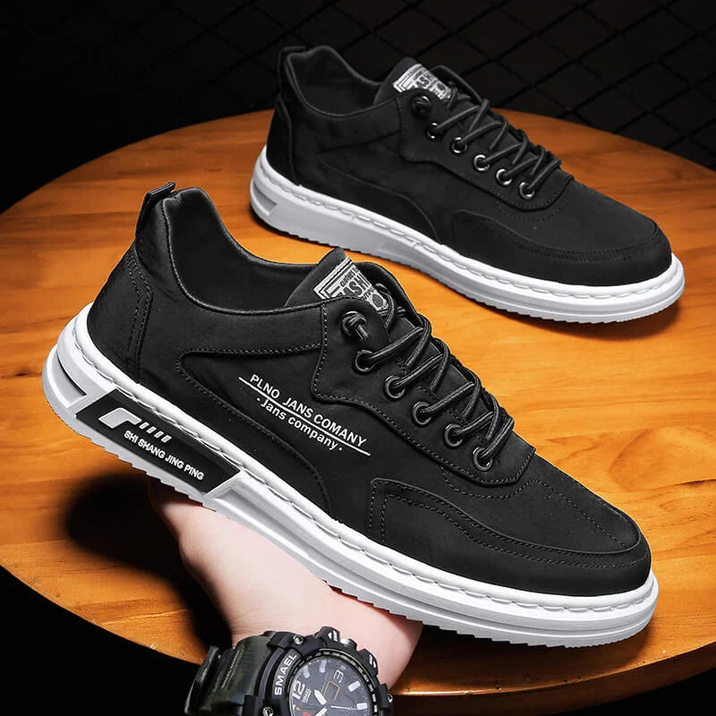 Men's Trainers Lace-Up Low-Top Casual - Black
