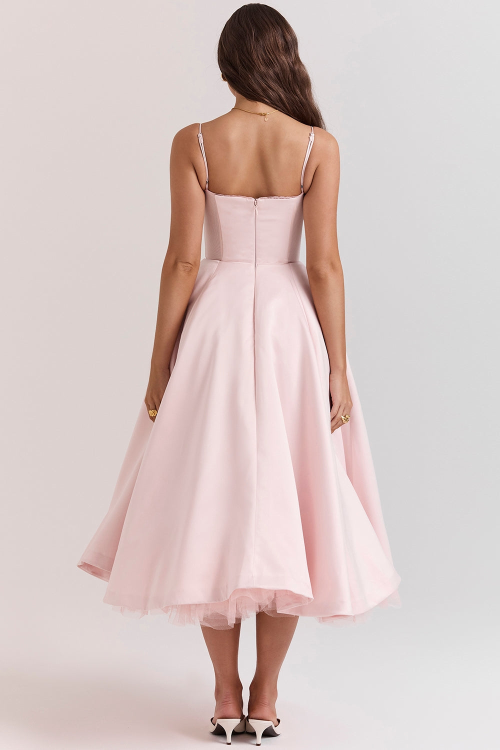 Women's Strapless Midi Dress Flared Fit