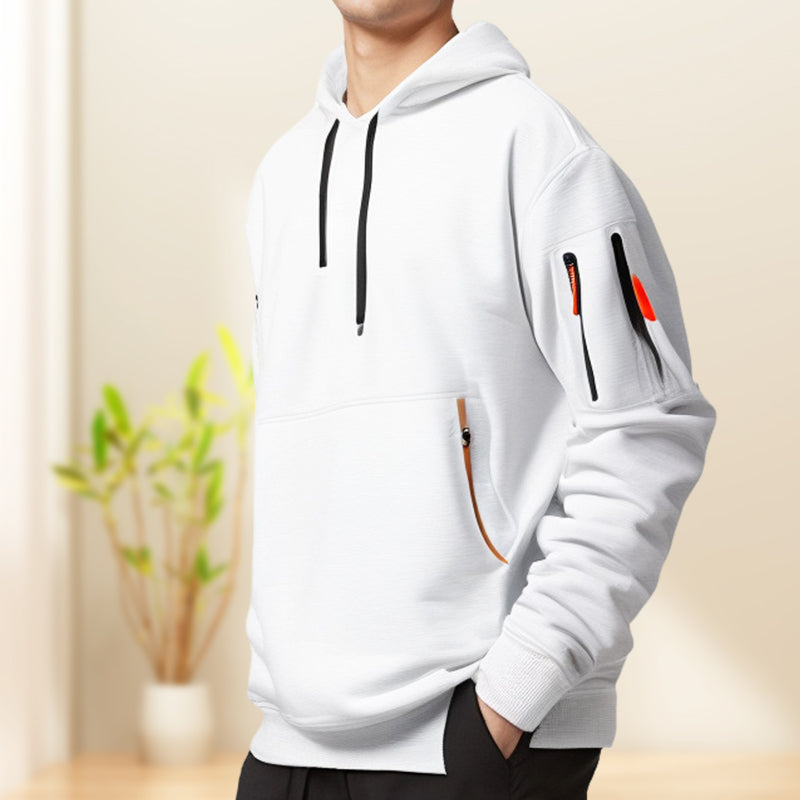 Men's Hoodie Half-Zip Cargo Pocket Fleece