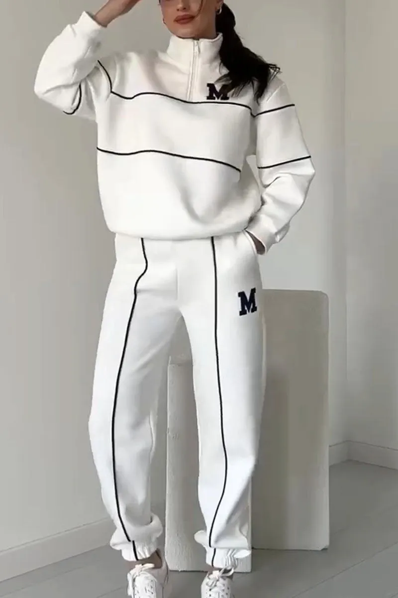 Women's Oversized Tracksuit Set Half Zip High Neck Casual Fit