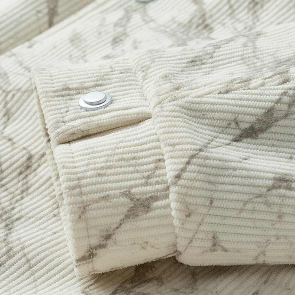 Unisex corduroy jacket with contrasting collar, long sleeves and buttoned chest pockets