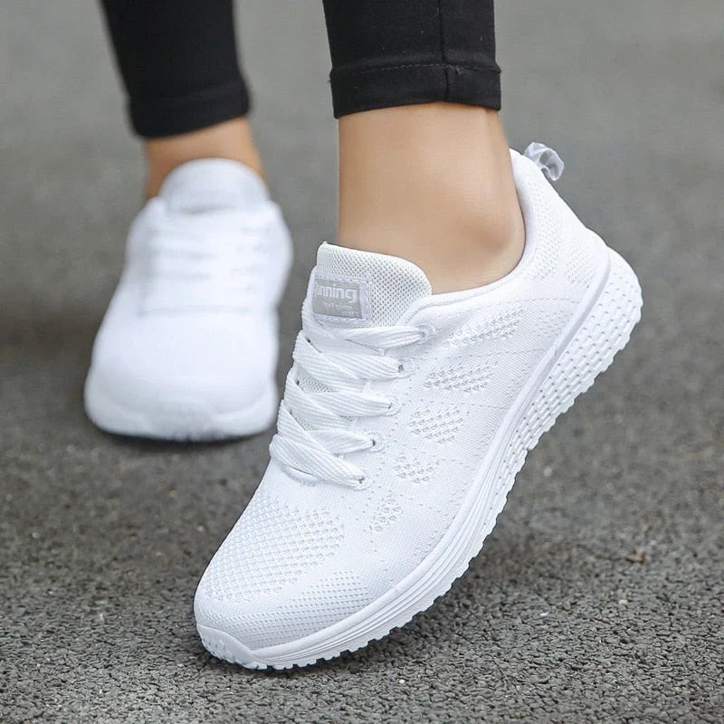 Women's Trainers Mesh Lace-Up Lightweight - White