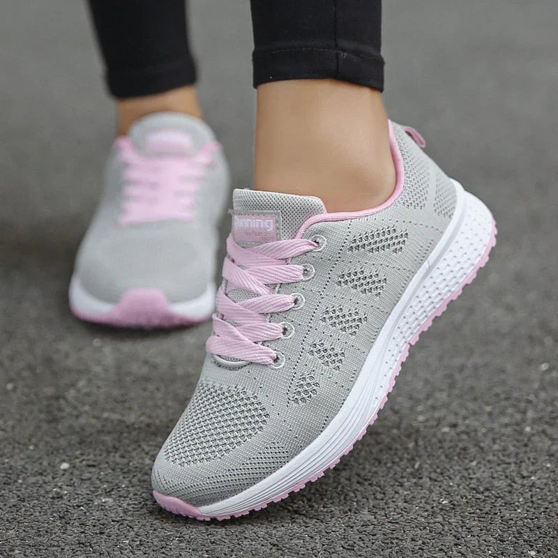 Women's Trainers Mesh Lace-Up Lightweight - Grey
