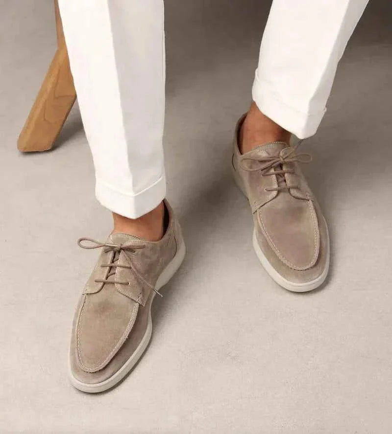 Men’s Suede Casual Loafers | Lace-Up Shoes