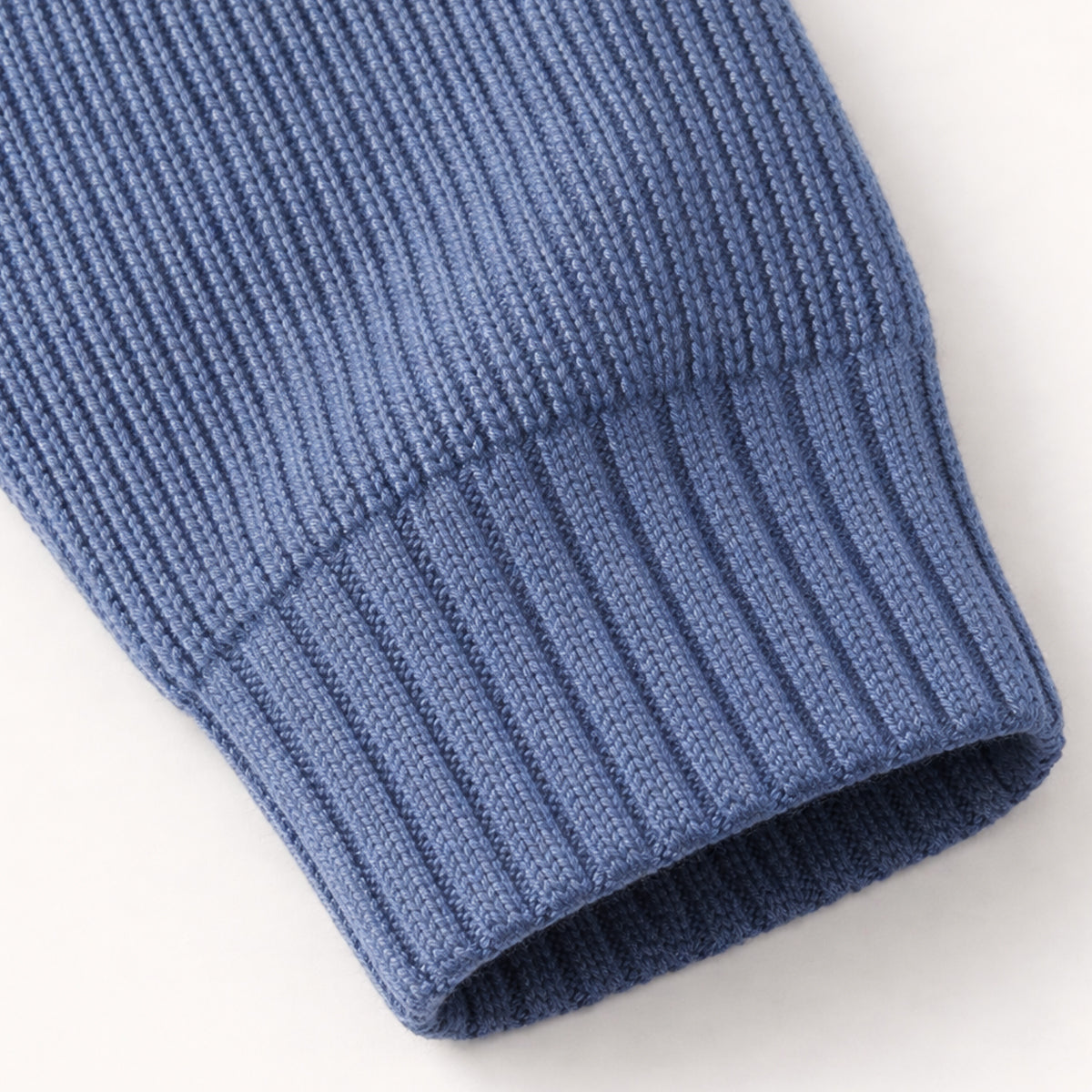 Men's ribbed half-zip jumper with high collar and long sleeves
