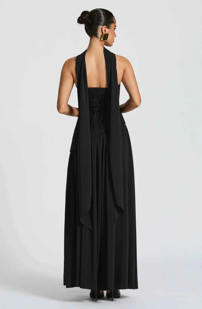 Women’s Strapless Split Draped Gown