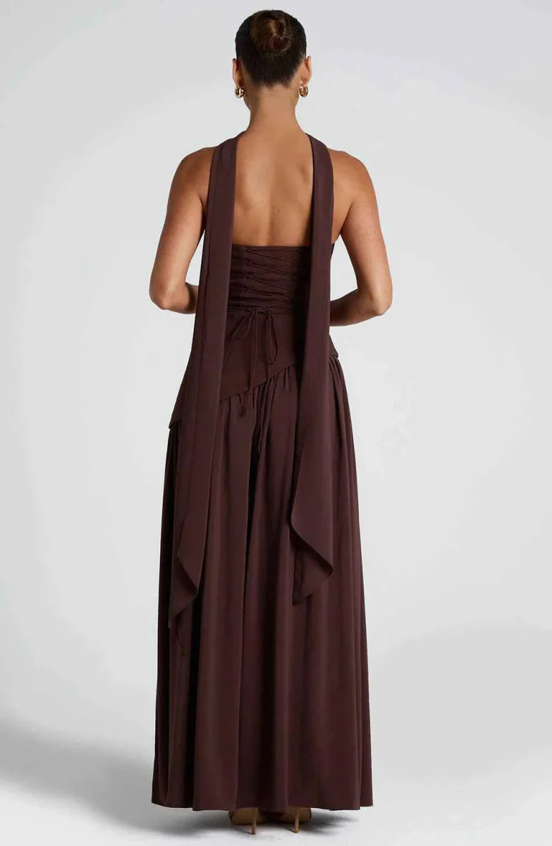 Women’s Strapless Split Draped Gown